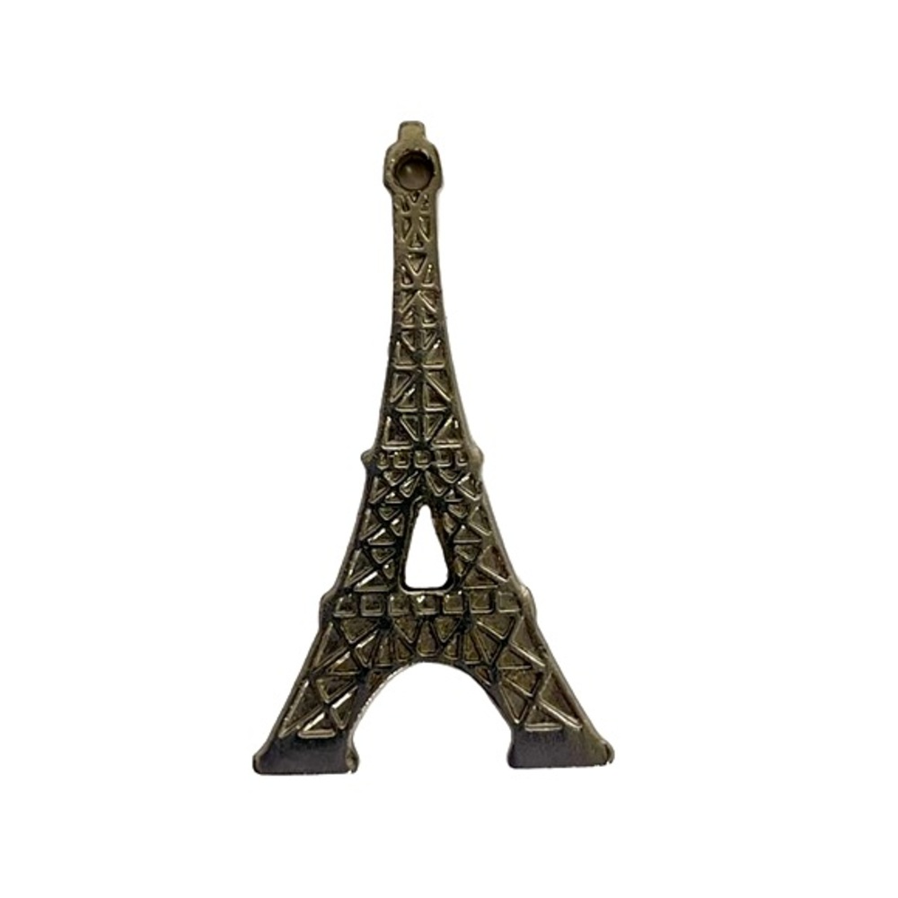 Vintage Eiffel Tower Charm Silver Toned 1.25" Paris France Souvenir Jewelry